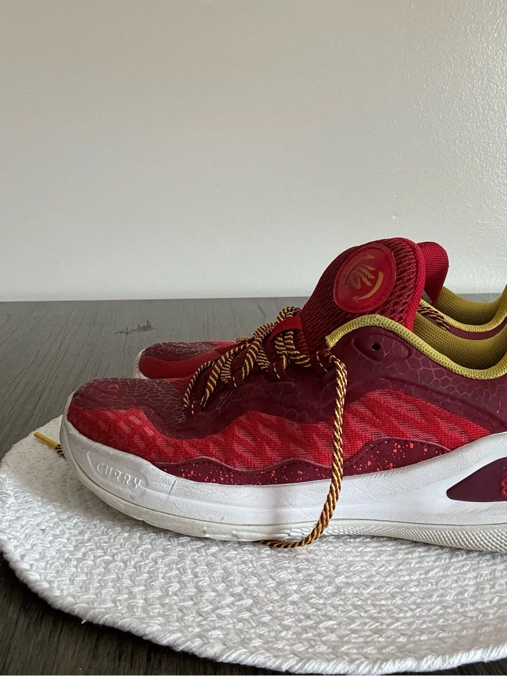 Under Armour Red and Yellow Women's Athletic Sneakers